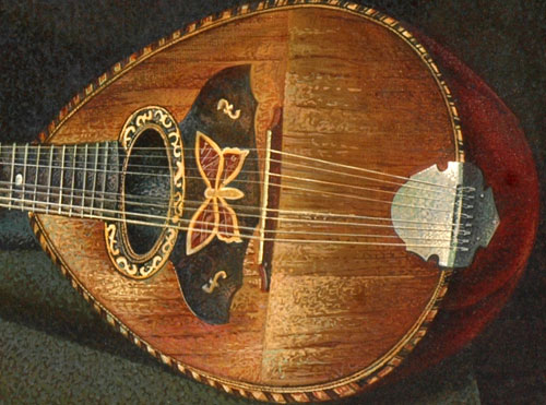 Skull with Italian Mandolin